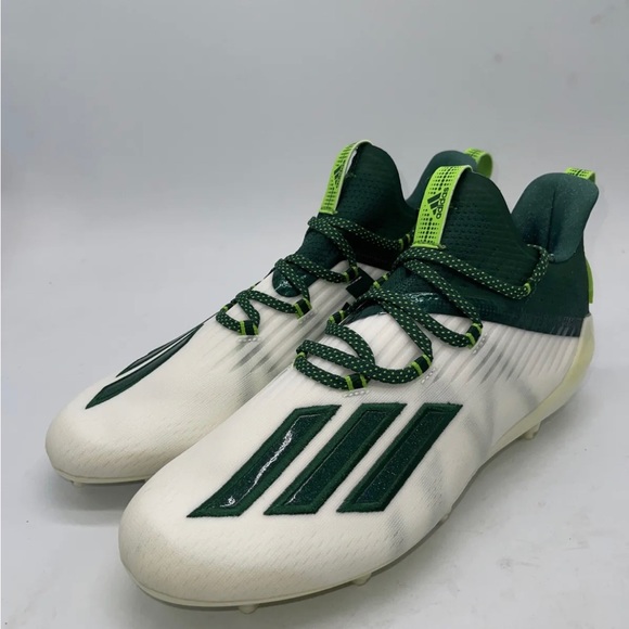 Adidas AdIzero Men’s Football Cleats Green/White Size 17 - Picture 3 of 9